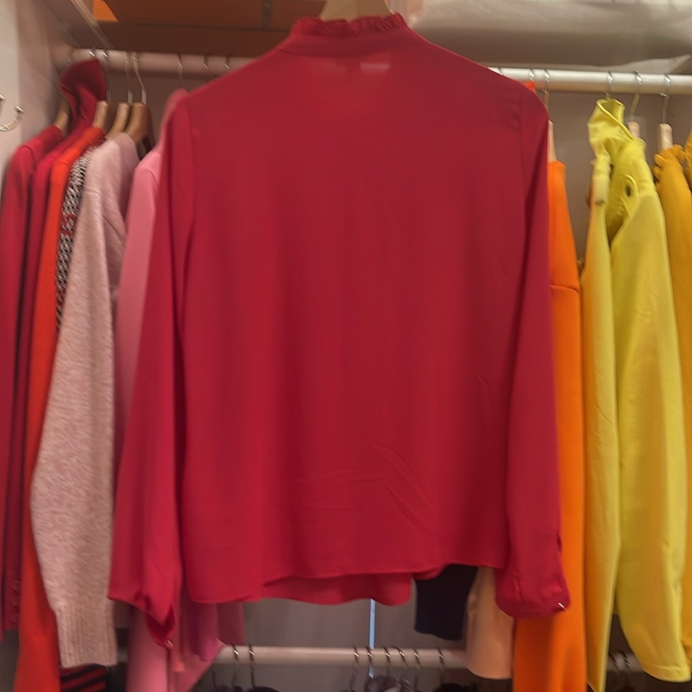 J. Crew - Pink Ruffle Popover- Size 2 - Picture 4 of 4